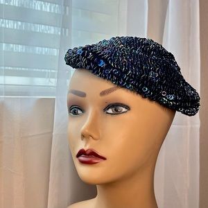 Vintage Frances & Walter Nelkin Iridescent Beaded Hat